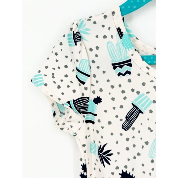 Dotdotsmile Girls Dress Size 7 Blue Cactus Print New With Tags - Picture 2 of 4